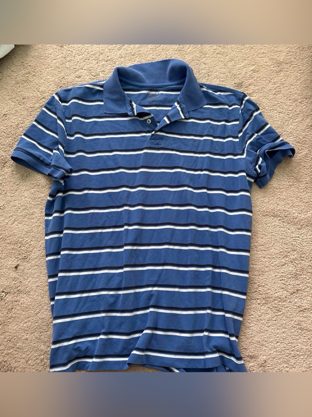 Merona Blue and White Striped Polo